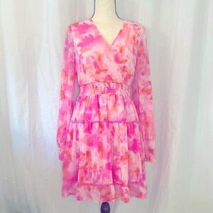 Japna Watercolor Ruffle Mini Dress